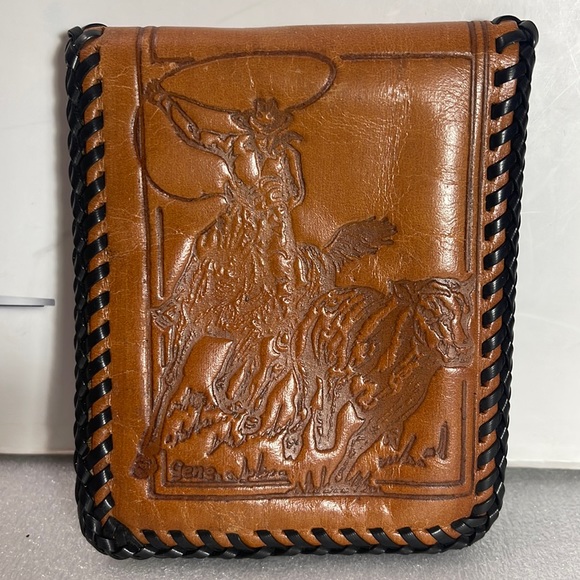 Gene Autry Men’s Cowboy hunting Cow Leather Wallet - Picture 1 of 12